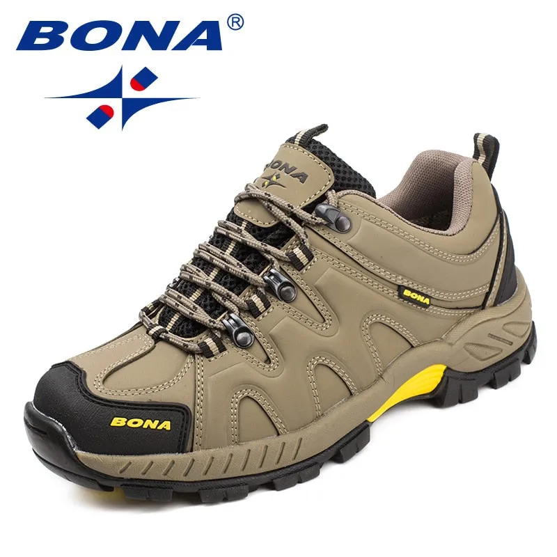 BONA New Arrival Classics Style Men Hiking Shoes Lace Up Men Sport Shoes Outdoor Jogging Trekking Sneakers Fast Free Shipping Best Running Hiking Shoes