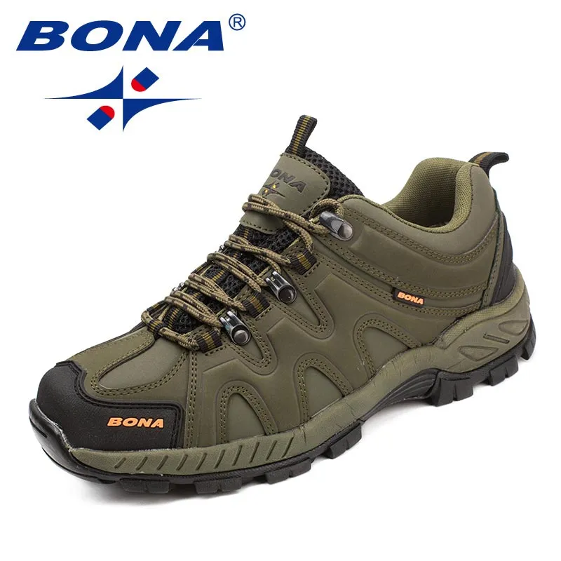 Hiking Shoes Breathable BONA New Arrival Classics Style Men Hiking Shoes Lace Up Men Sport Shoes Outdoor Jogging Trekking Sneakers Fast Free Shipping