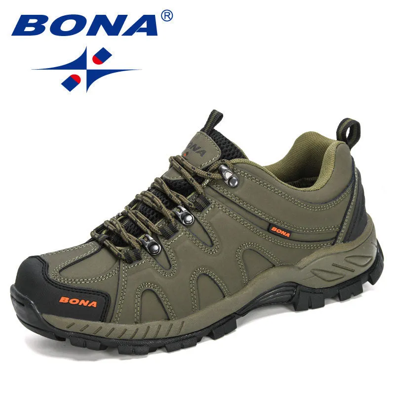 BONA New Arrival Classics Style Men Hiking Shoes Lace Up Men Sport Shoes Outdoor Jogging Trekking Sneakers Fast Free Shipping Most Breathable Hiking Shoes