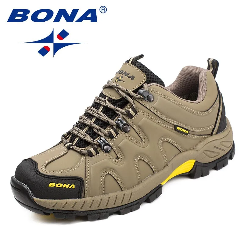 Good Grip Hiking Shoes BONA New Arrival Classics Style Men Hiking Shoes Lace Up Men Sport Shoes Outdoor Jogging Trekking Sneakers Fast Free Shipping