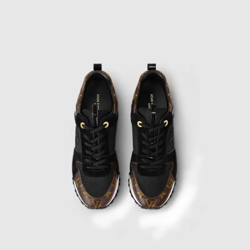 Lavins Curb Sneakers Louis Vuitton Black Suede/Monogram Canvas Run Away Trainer