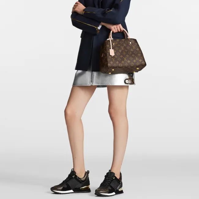 Club C Double Sneakers Louis Vuitton Black Suede/Monogram Canvas Run Away Trainer