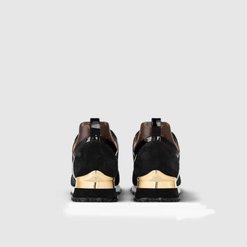 Size 1 Sneakers Louis Vuitton Black Suede/Monogram Canvas Run Away Trainer