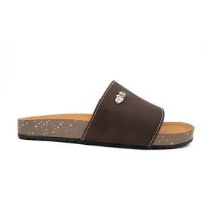 Brown Single - Strap Slide Sandals Sandals Curacao Map