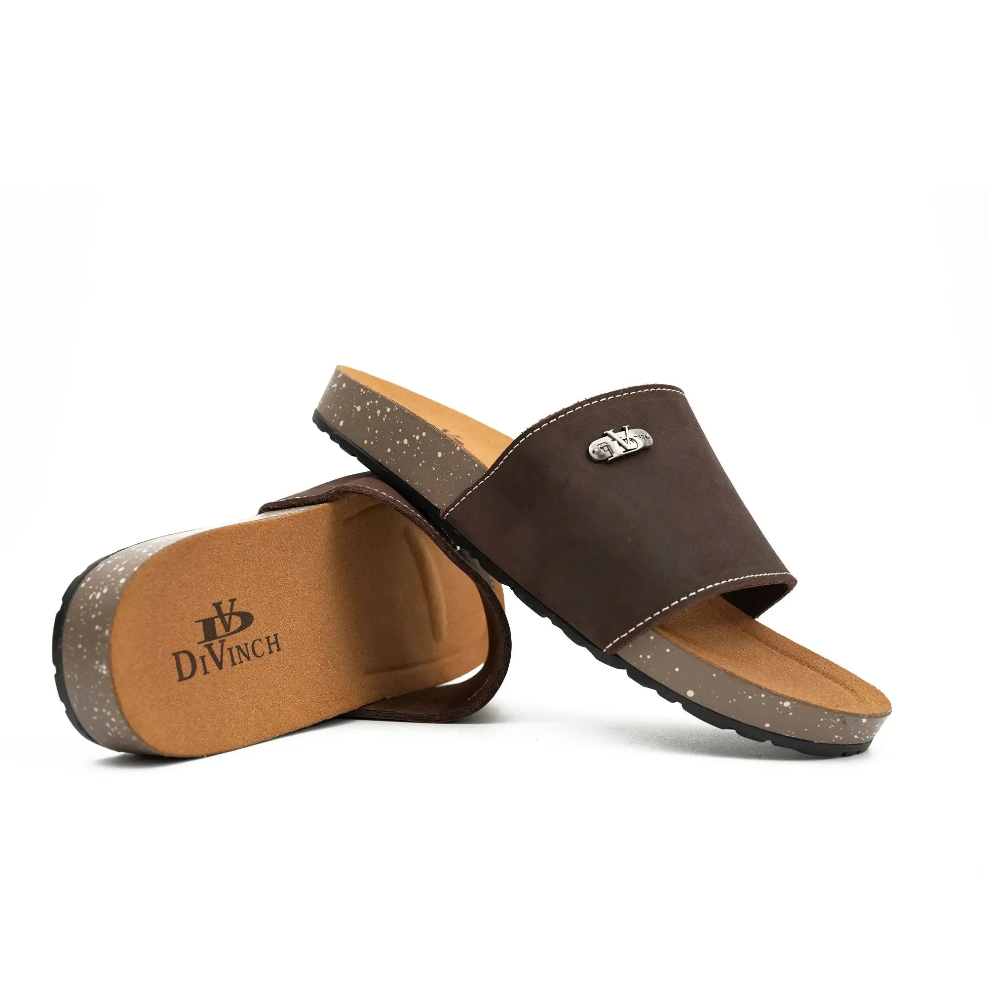 Camera Platform Sandals Brown Single - Strap Slide Sandals