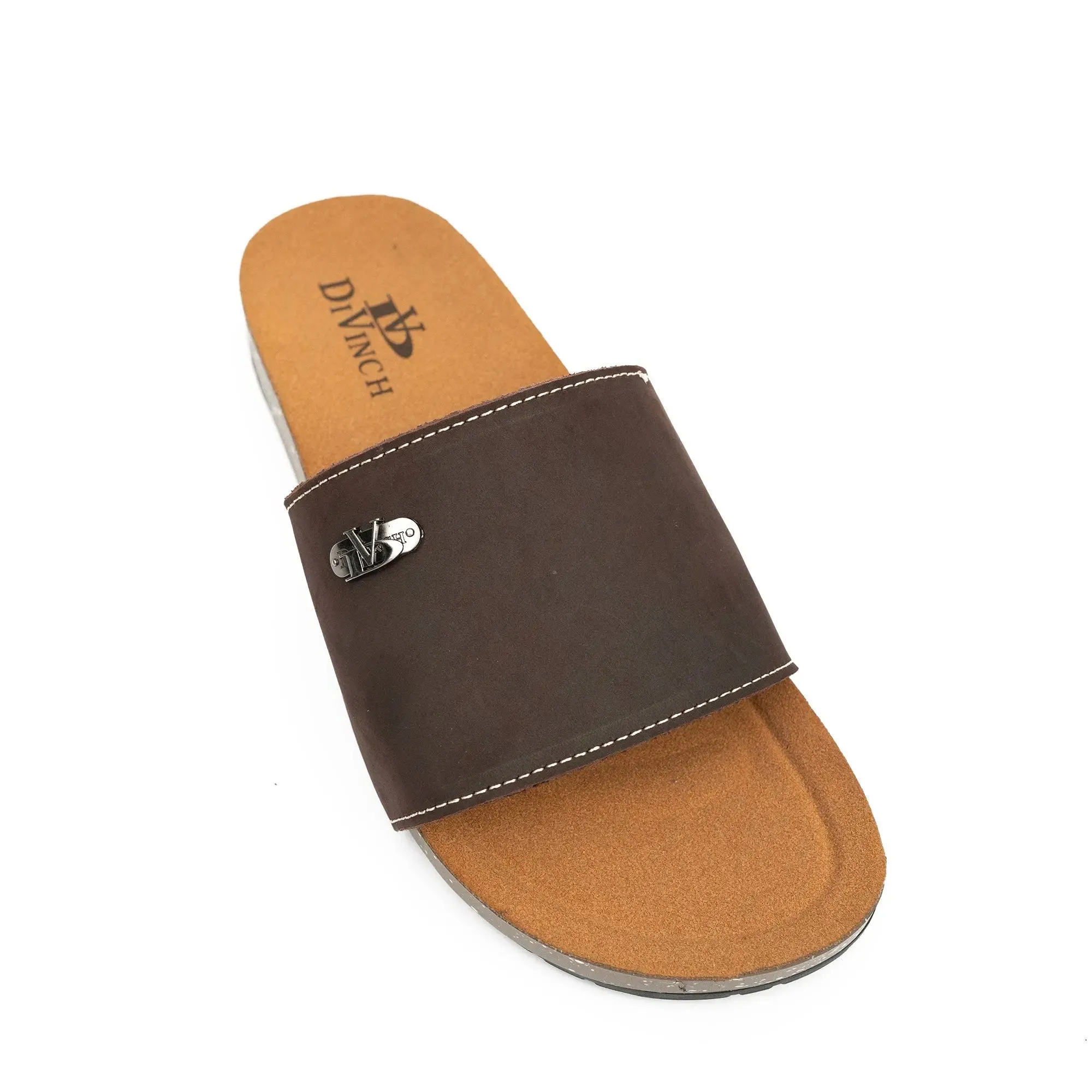 Brown Single - Strap Slide Sandals Comfy Walk Sandals