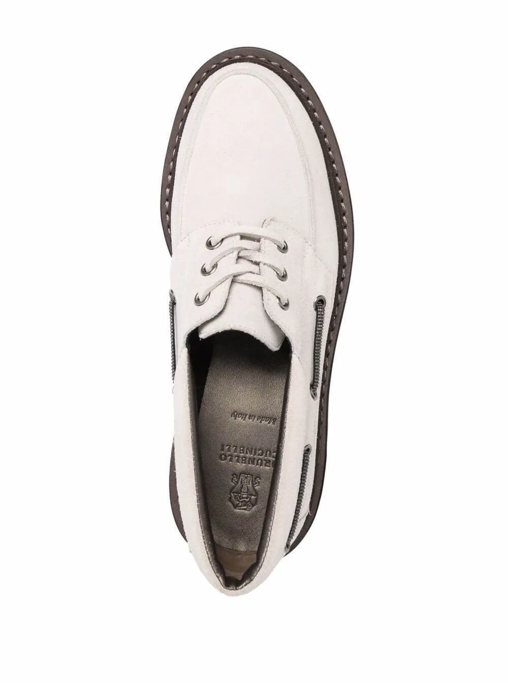 Heel To Flat Shoe Brunello Cucinelli Eyelet Detail Platform Loafers