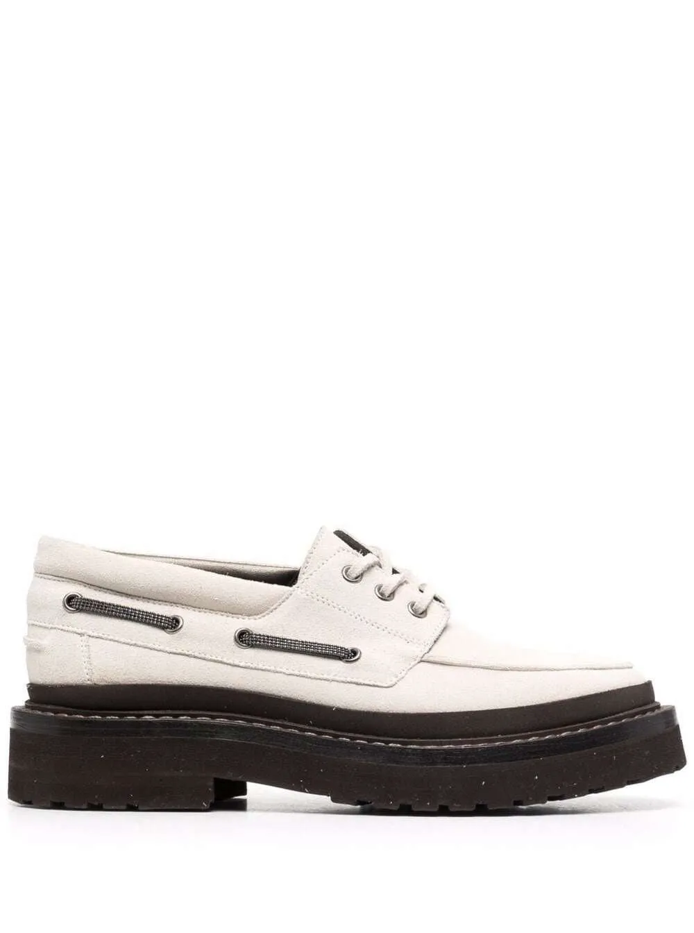 Brunello Cucinelli Eyelet Detail Platform Loafers Tennis Shoes Feet