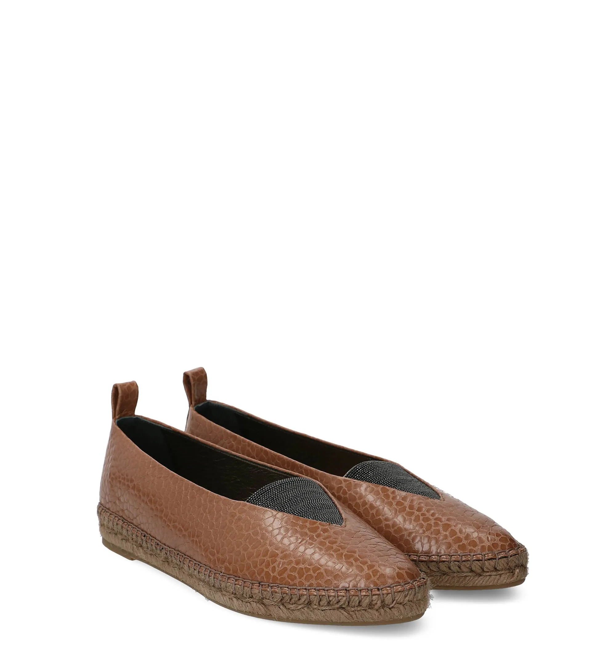 Flat Shoes To Wear With Trousers Brunello Cucinelli Shiny Jewelery Espadrillas