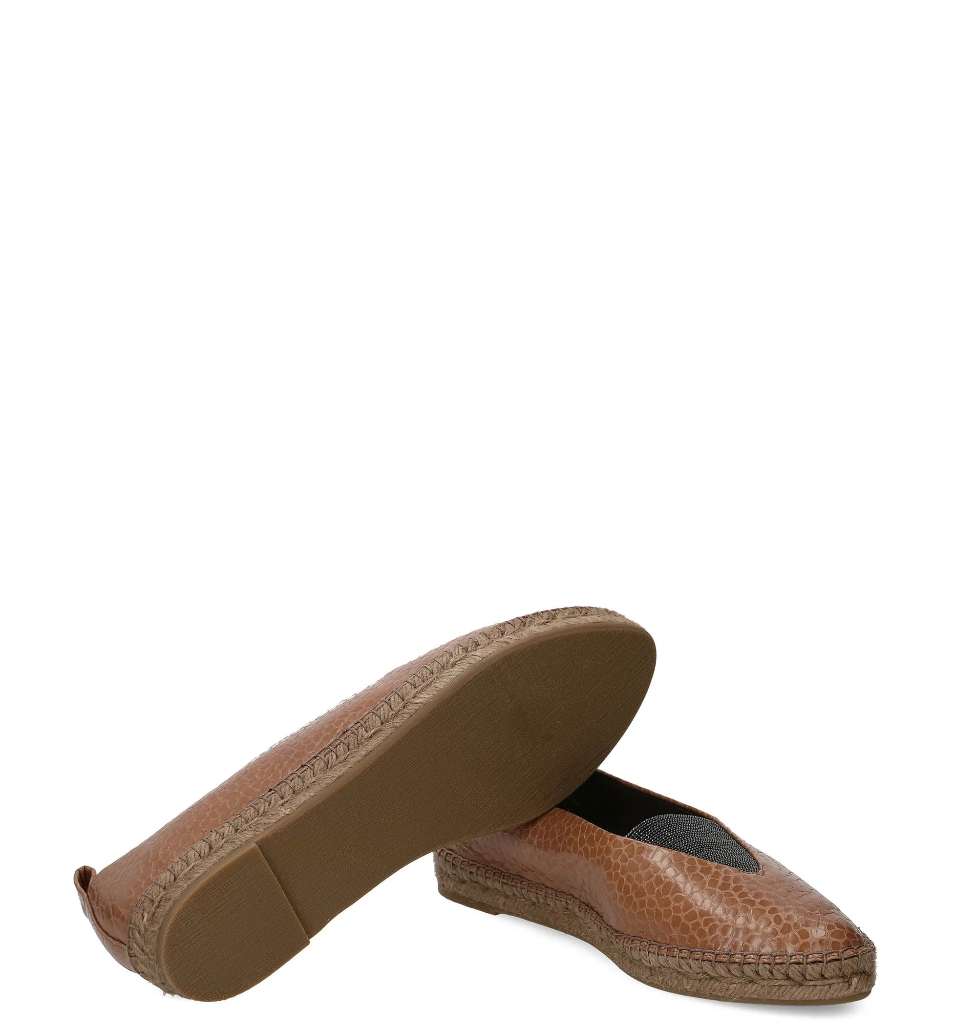 Brunello Cucinelli Shiny Jewelery Espadrillas Flat Shoes With Dress