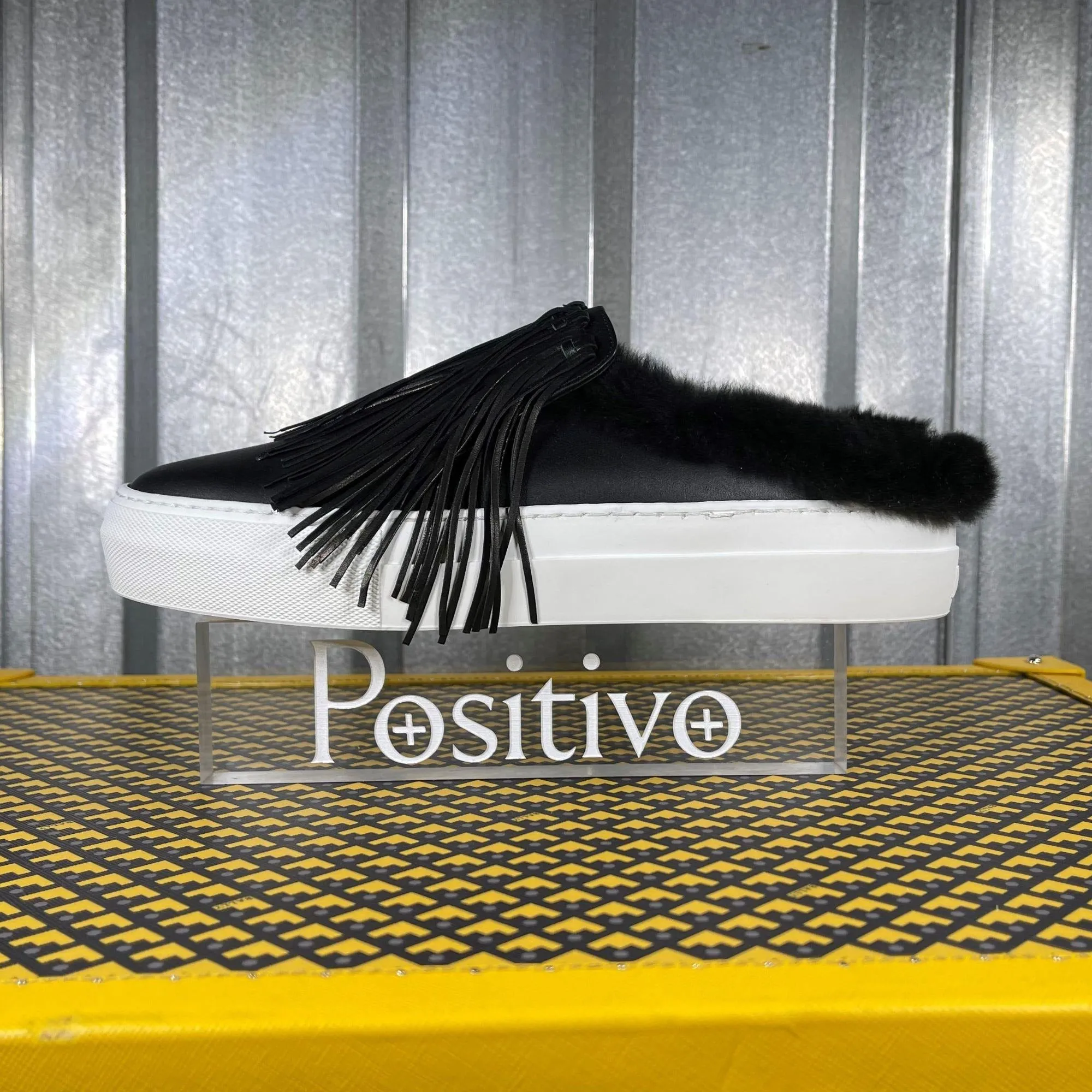 Basketball Shoes For Flat Feet Reddit Buscemi Sabot Fringe Flat Black Leather Sneakers