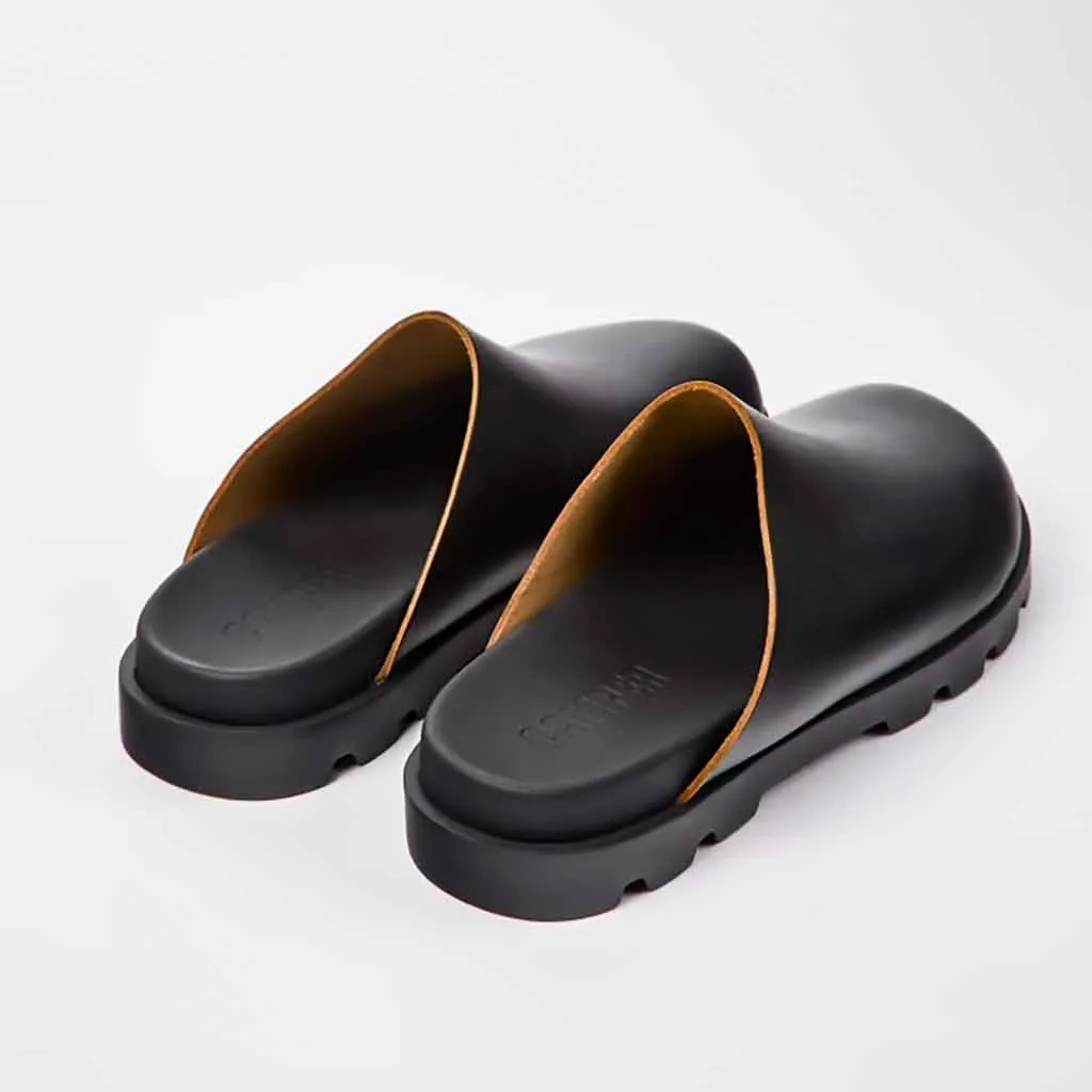 Camper Brutus Clog - Black Leather Pearl Embellished Flat Shoes