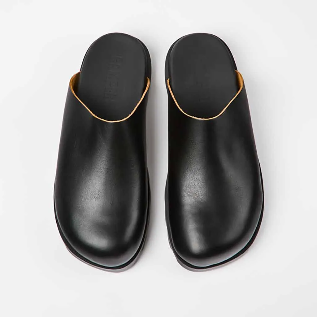 Flat Shoes With Ankle Straps Codycross Camper Brutus Clog - Black Leather