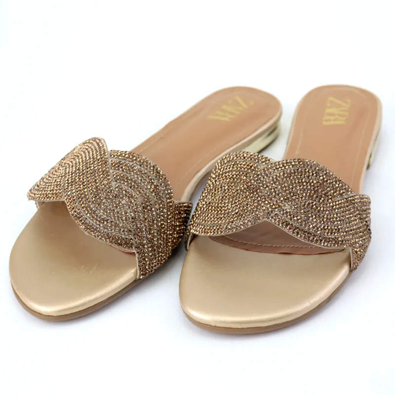 Rhinestone Buckle Low Heel Sandal-#1022 #22 Flat 1940s Shoes