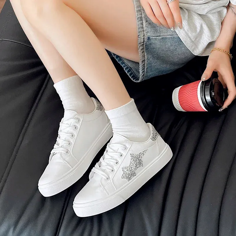 Casual Lace-Up Flats for Women Casual Leather