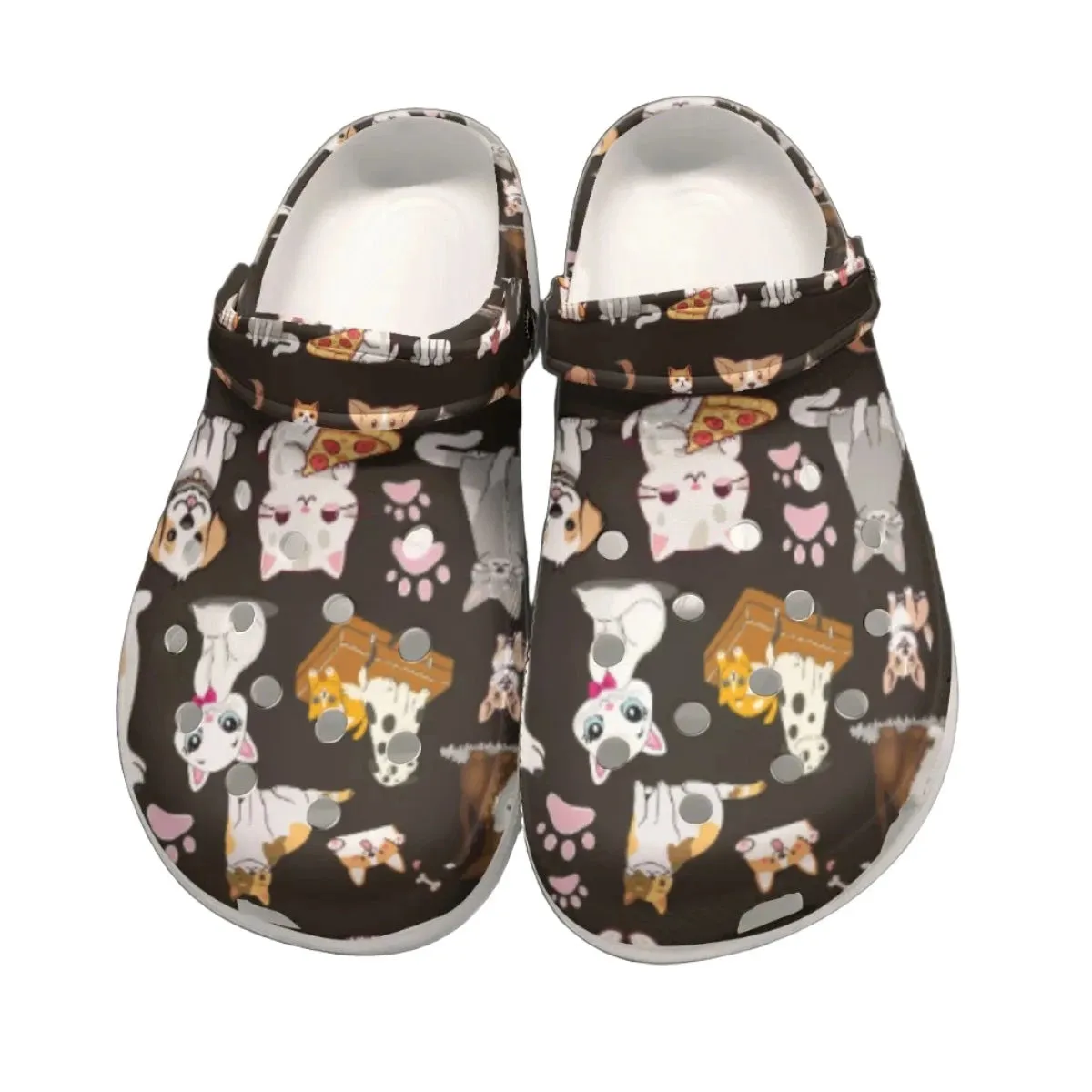 Cats & Dogs Black Rubber Shoes up to size 12 Jelly Shoes Ballet Flats