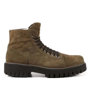 Loredo Boots Cesare Paciotti Luxury Italian Men's Designer Shoes Vit Camoscio Militare Green Suede Boots (CPM3074)