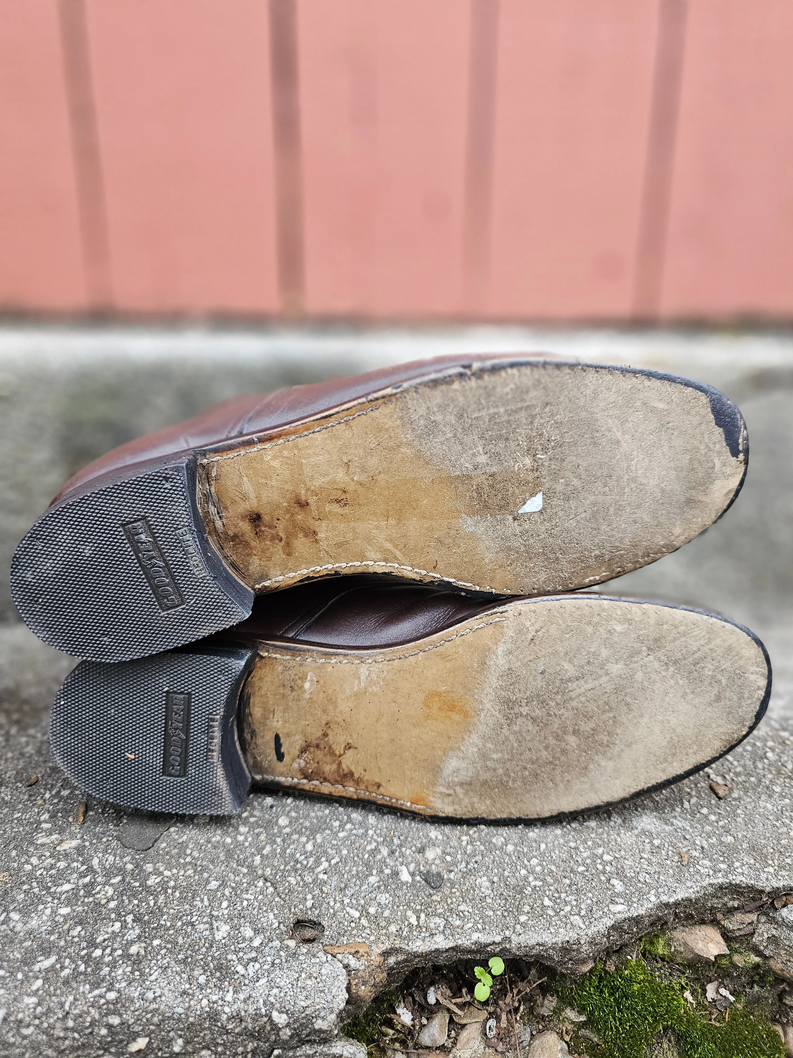 Vintage Brown Leather Lace Up Ankle Boots Size 10C Witch Boots