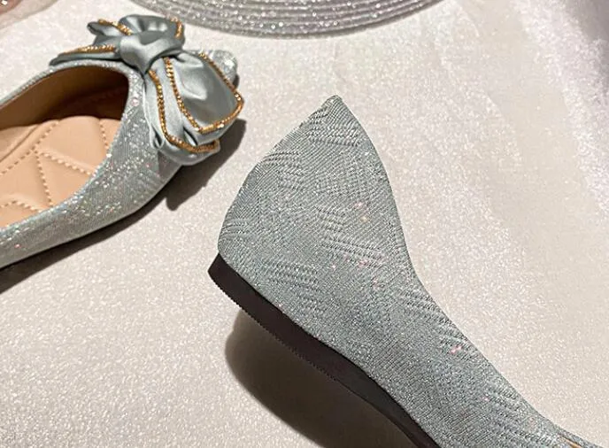 Best Shoes Standing All Day Chicmy Women Flat Elegant Fashion Women Flat Fashion Ballet Shoes Big Bow Tie Pointed Toe Flats Shoes Lady Shiny Flat