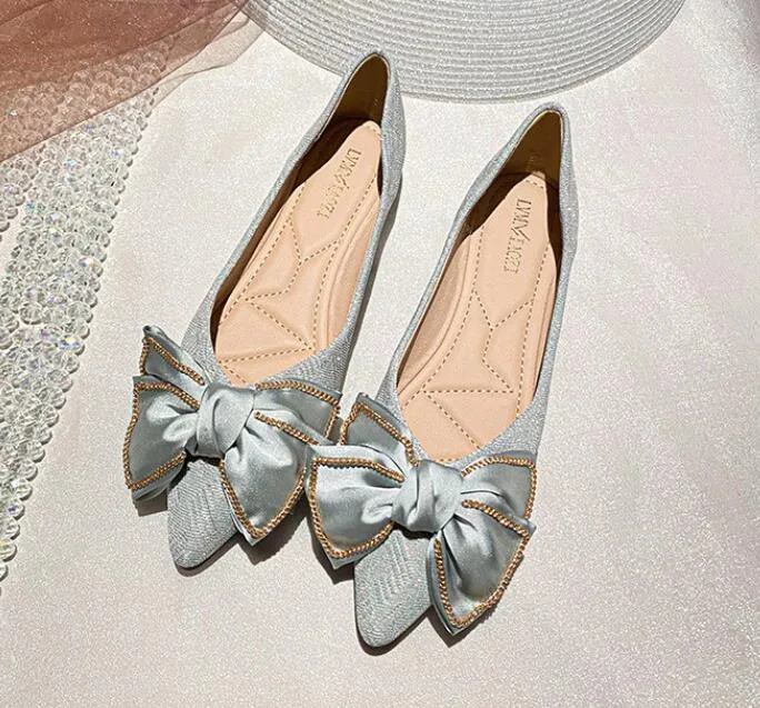 Flat Shoes With Rubber Soles Chicmy Women Flat Elegant Fashion Women Flat Fashion Ballet Shoes Big Bow Tie Pointed Toe Flats Shoes Lady Shiny Flat