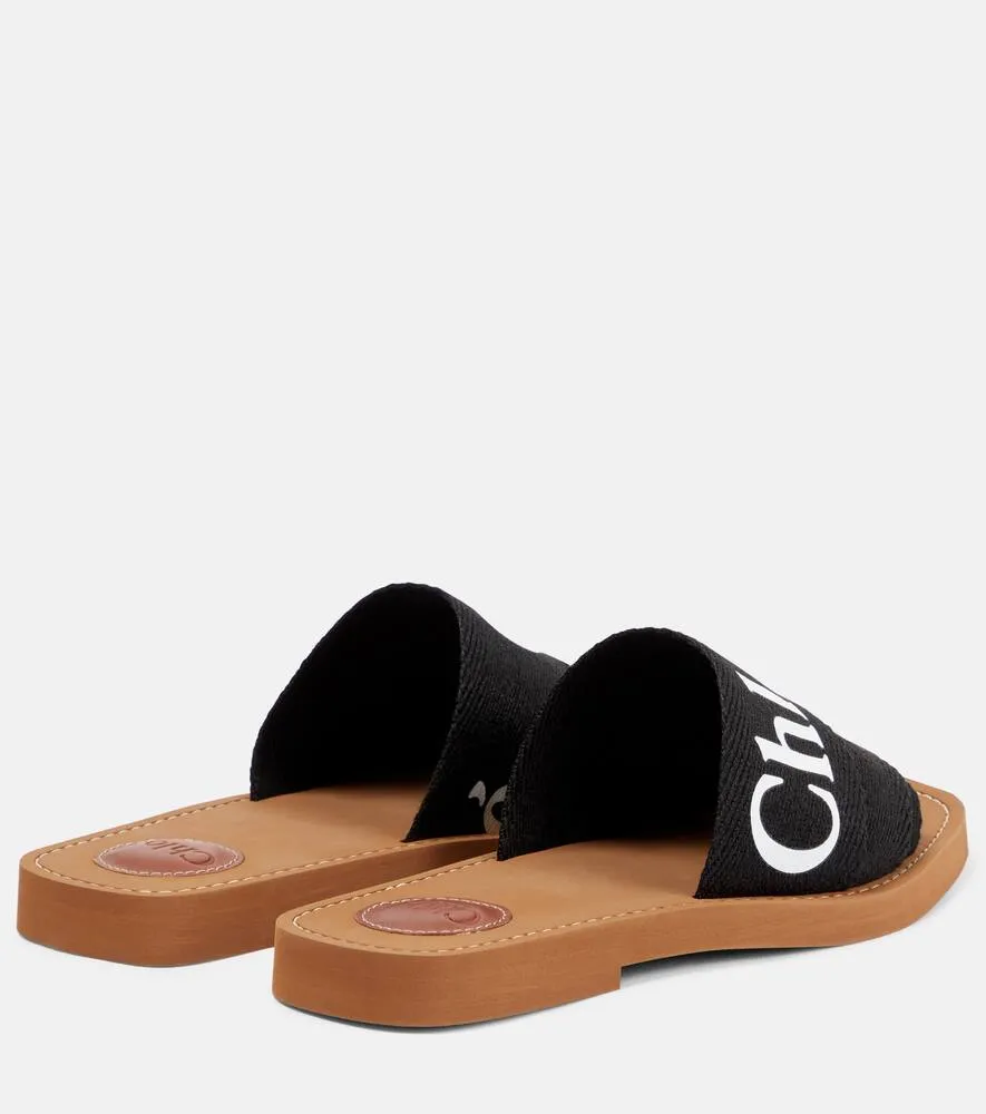 Shoes For Flat Foot Chloe Woody canvas slides