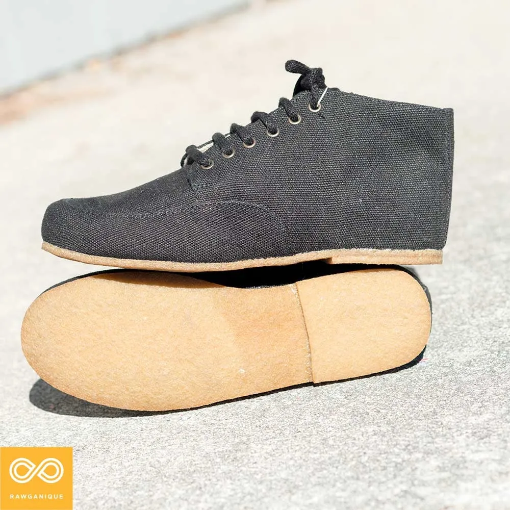 CLEARWATER Heritage 100% Organic Hemp High Tops (40 - 46EU) Over Knee Suede Black Boots