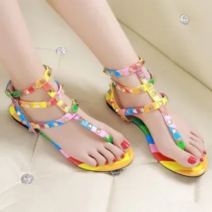 Colorful Flat Heel Beach Shoes For Women Homecoming Flat Shoes