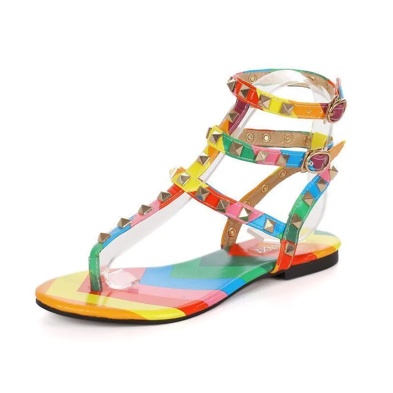 Flat Shoes With Wide Leg Pants Colorful Flat Heel Beach Shoes For Women