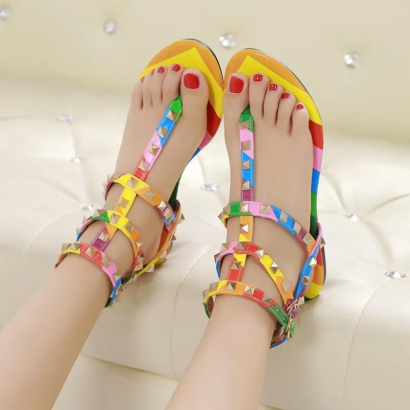 Colorful Flat Heel Beach Shoes For Women Size 6 Flat Shoes