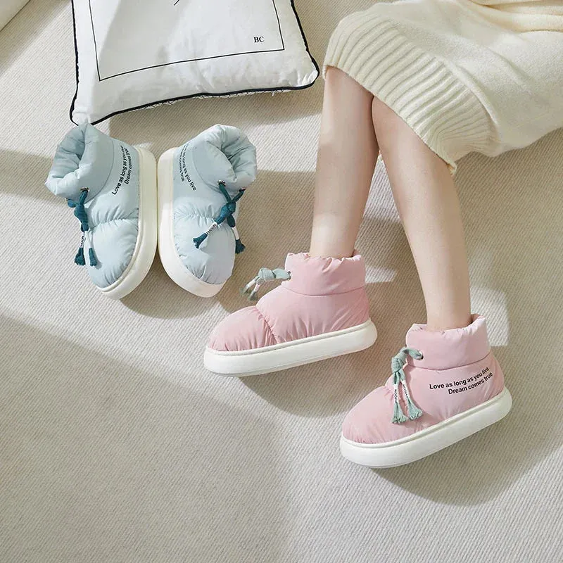 Zero Drop Waterproof Hiking Shoes binfenxie  -  Comfortable Soft Sole Winter Boots Women Waterproof Thicked Plush Snow Boots Woman Casual Keep Warm Cotton Padded Shoes Ladies