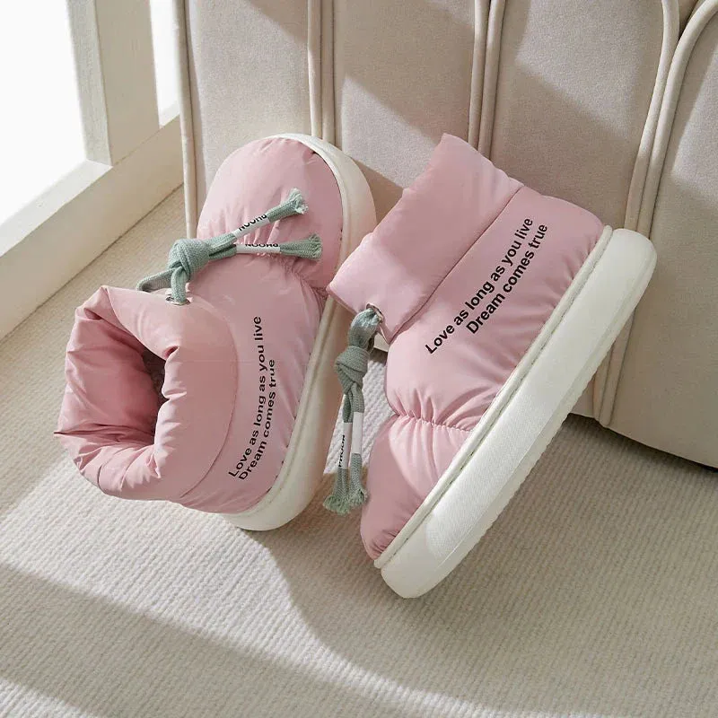 Work Safety Waterproof Shoes binfenxie  -  Comfortable Soft Sole Winter Boots Women Waterproof Thicked Plush Snow Boots Woman Casual Keep Warm Cotton Padded Shoes Ladies