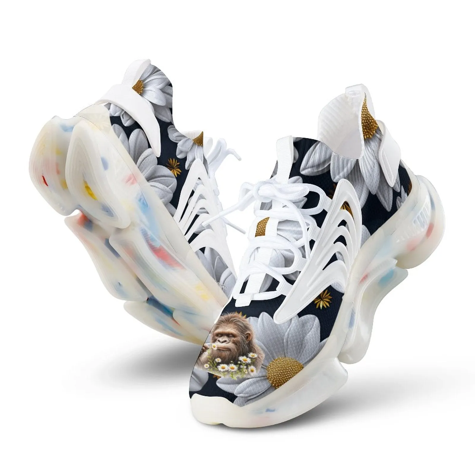 Best Hiking Shoes For Work Sasquatch "smell the flowers" Men Custom Basketball Shoes with Breathable Fabric F68