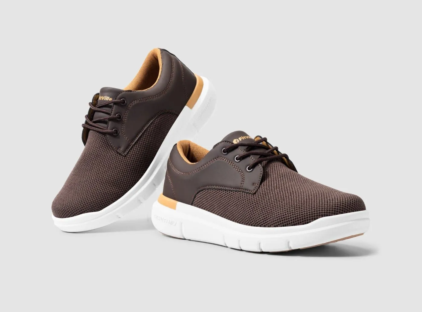 FitVille Men's BriskWalk Deluxe Lace-up Business Casual Sneaker V2 Pearl Shoes Flat