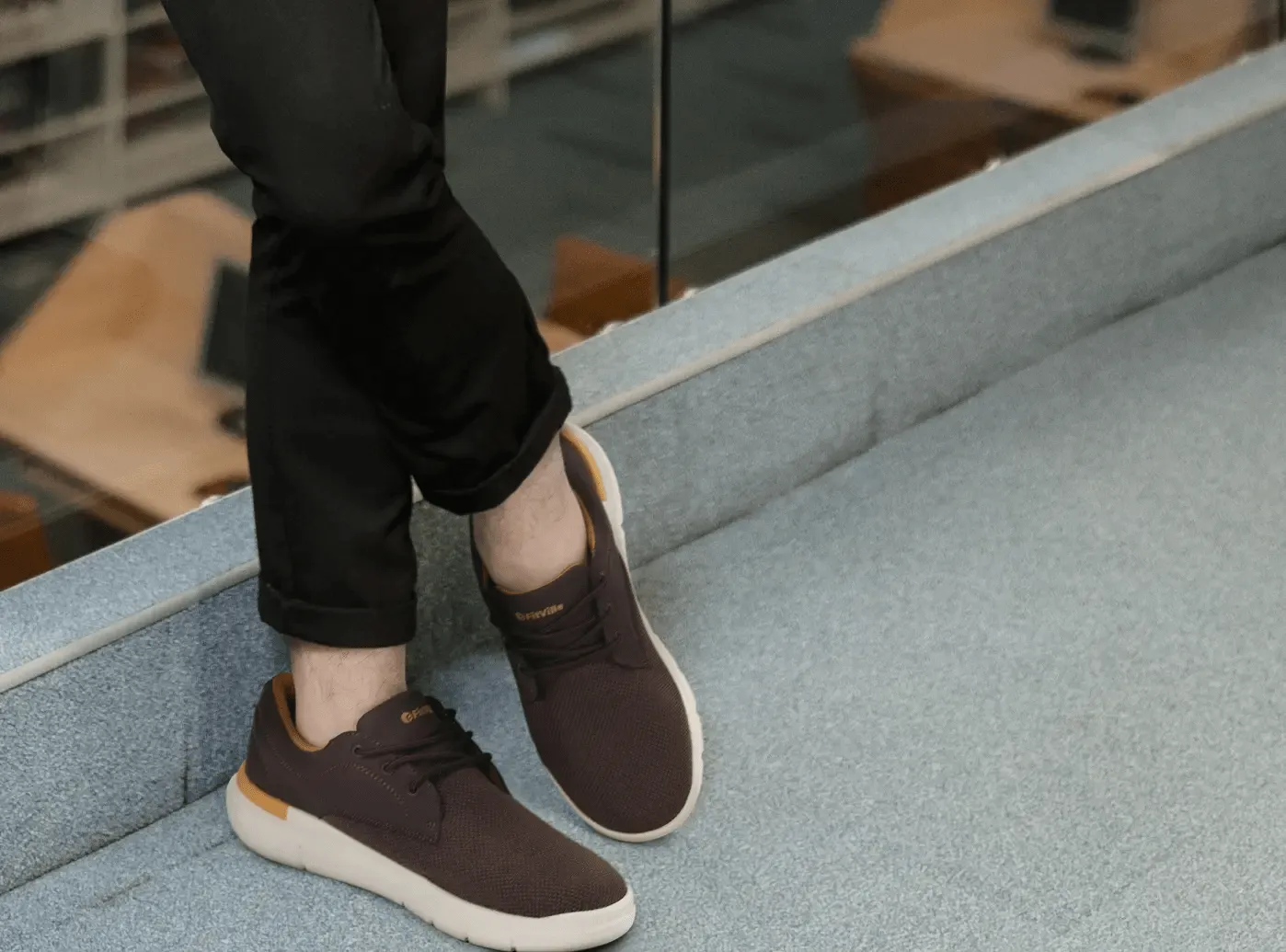 FitVille Men's BriskWalk Deluxe Lace-up Business Casual Sneaker V2 Sole Shine Rhinestone Ballet Flats Shoes