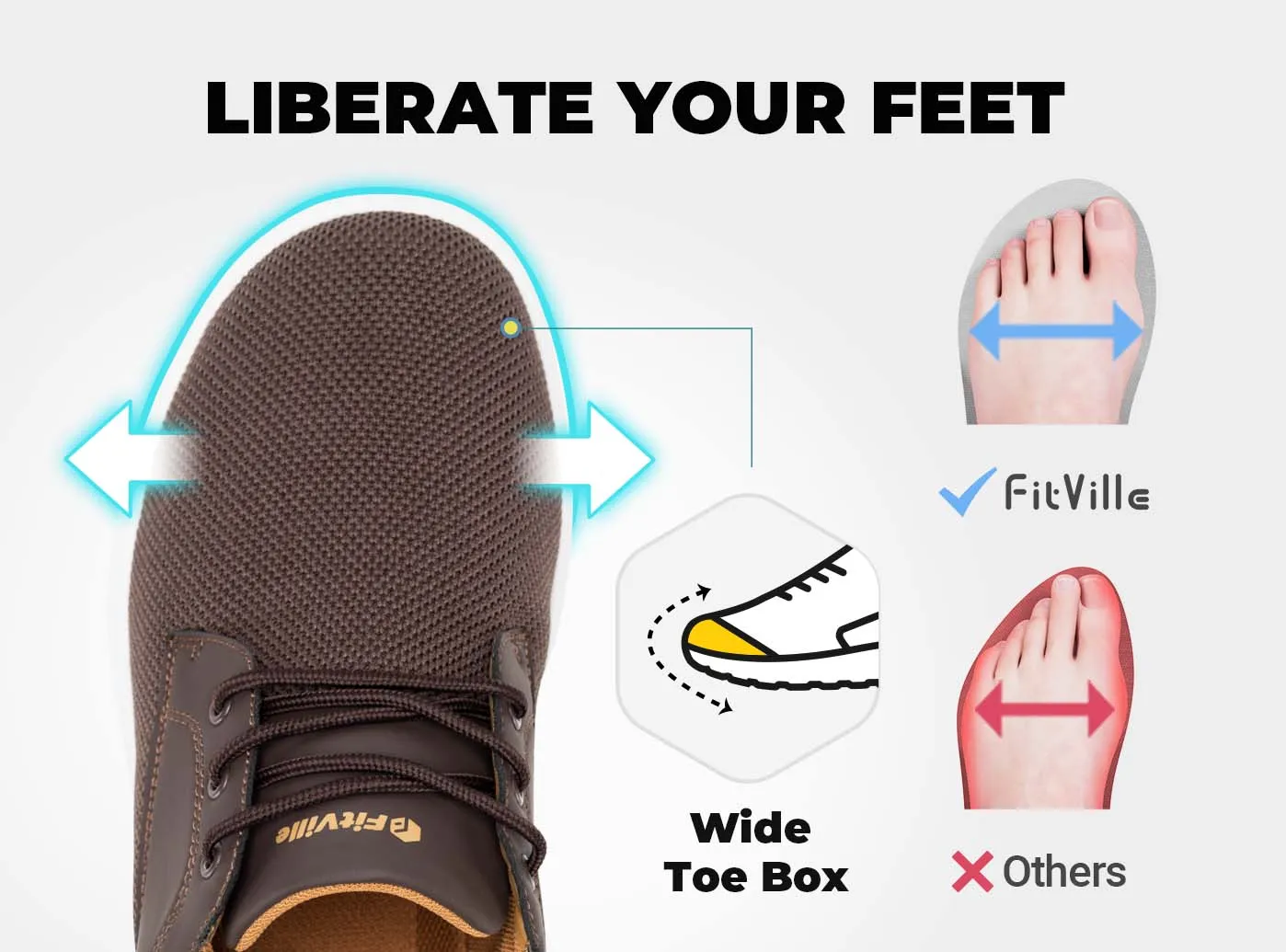 Light Shoe Flat Track FitVille Men's BriskWalk Deluxe Lace-up Business Casual Sneaker V2