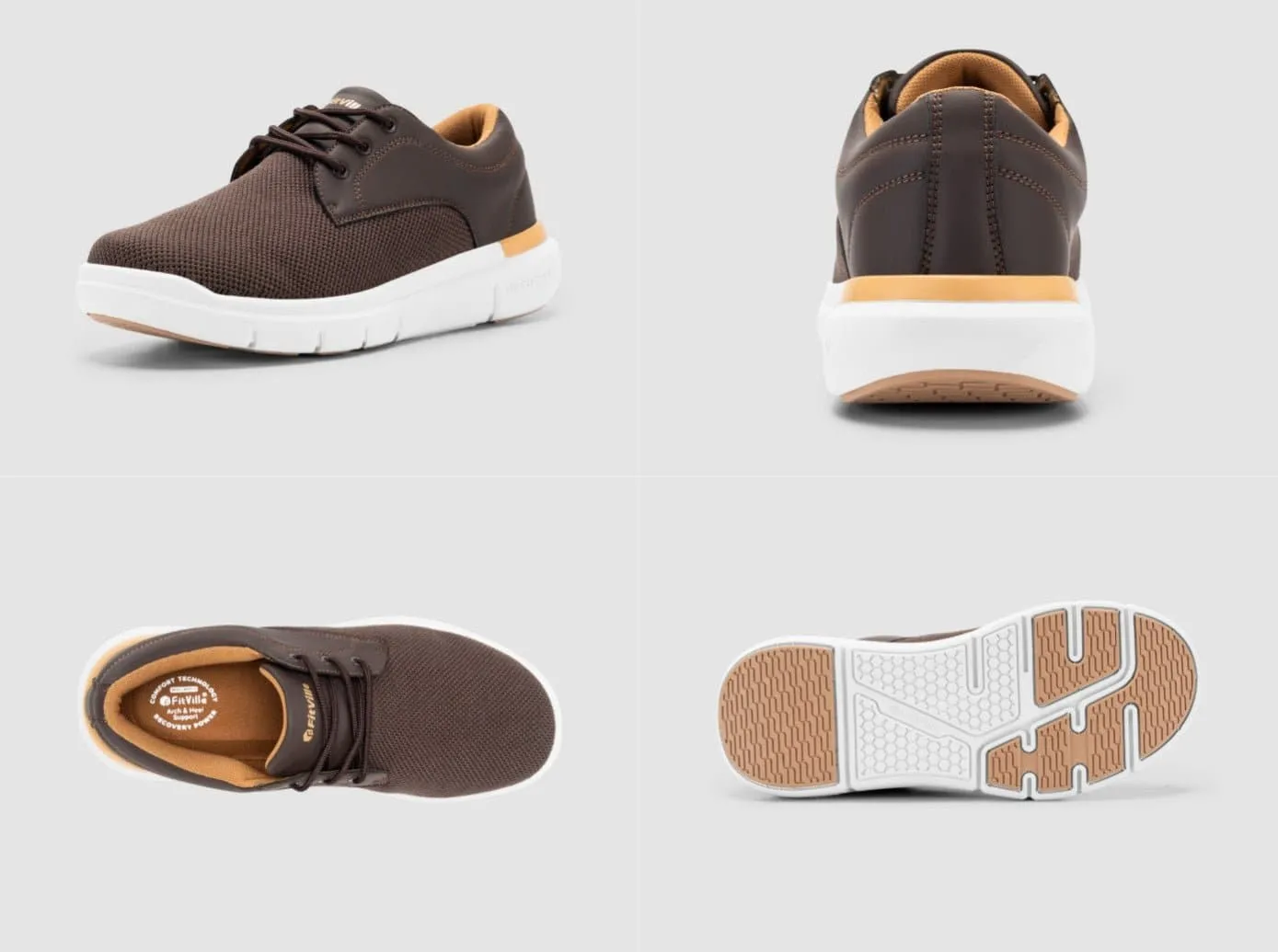 FitVille Men's BriskWalk Deluxe Lace-up Business Casual Sneaker V2 Flat Shoes For A Wedding