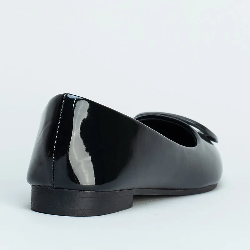 Leather Lace Up Flat Shoes Pump with Trim Detail _ 161176