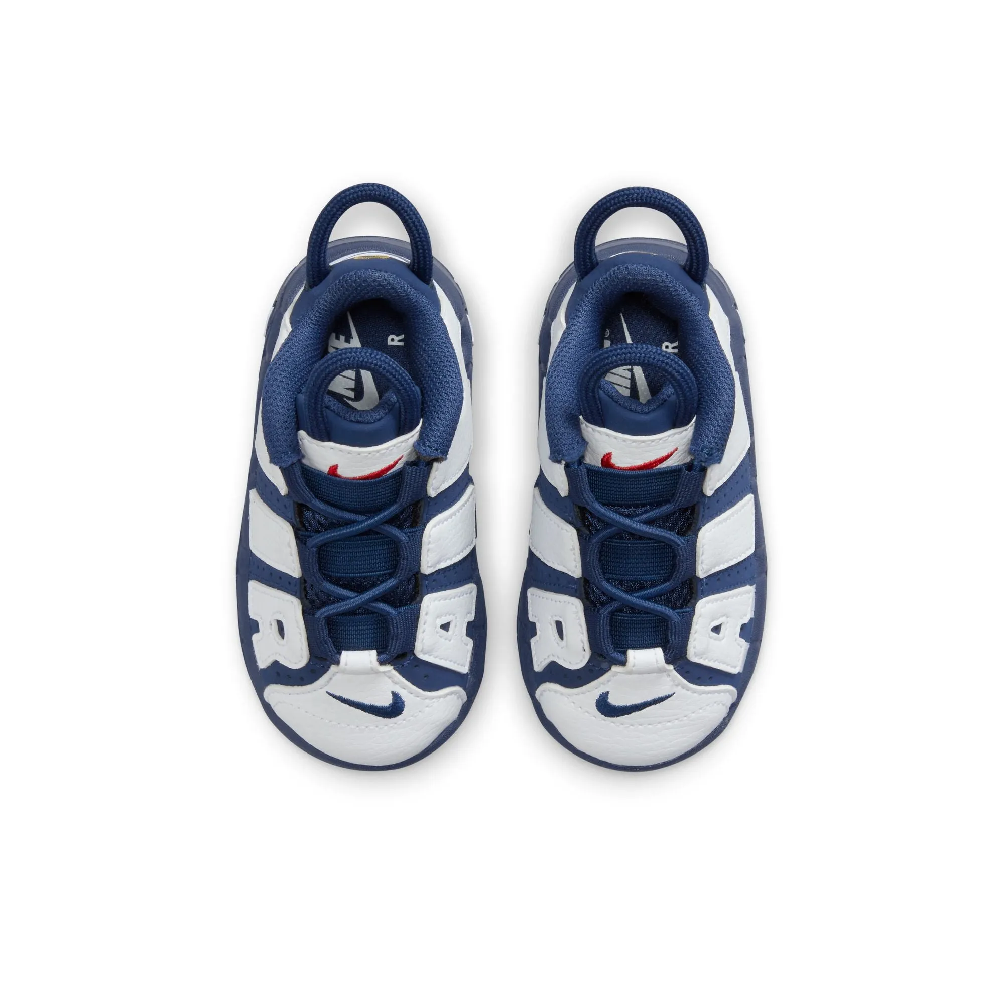 Asics Knit Running Shoes Nike - Boy - TD Air More Uptempo - White/Midnight Navy/Metallic Gold