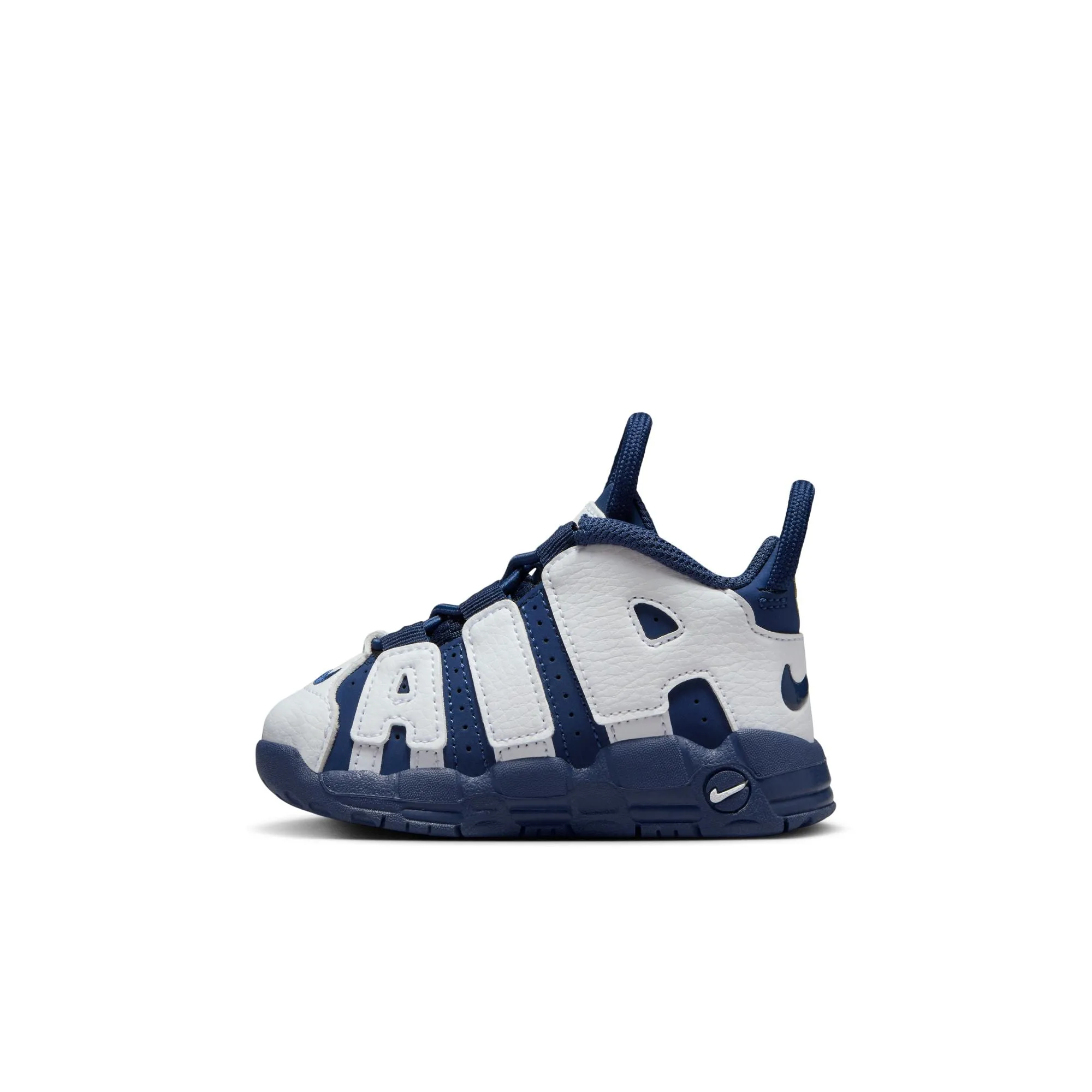 Nike - Boy - TD Air More Uptempo - White/Midnight Navy/Metallic Gold Hyrox Shoes Asics