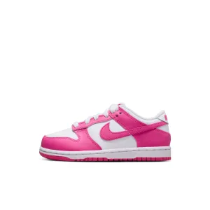 Asics Shoes Platform KIDS NIKE DUNK LOW PS (WHITE/LASER FUCHSIA)