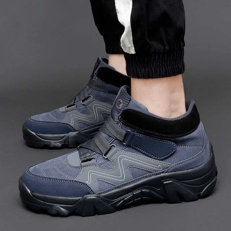 Cuzcare Orthopedic Shoes For Men Anti-puncture Velcro Hiking Sneakers Rubber Soft Suede Hiking Shoes Under 100