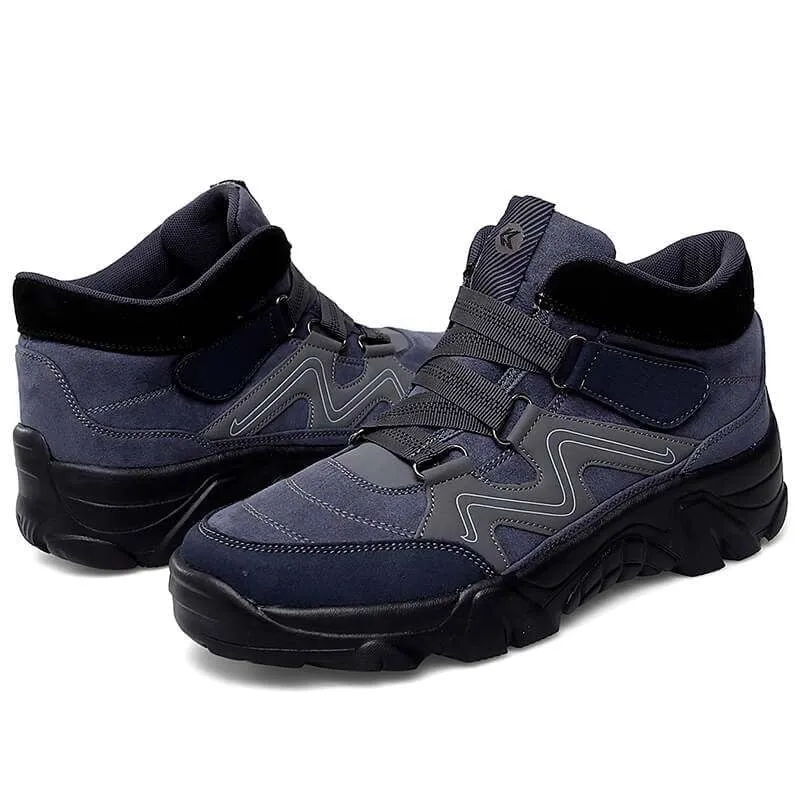 Cuzcare Orthopedic Shoes For Men Anti-puncture Velcro Hiking Sneakers Rubber Soft Suede Best Hiking Shoes Brand