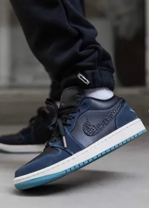 Air Jordan 1 Low Midnight Navy Asics Water Resistant Shoes