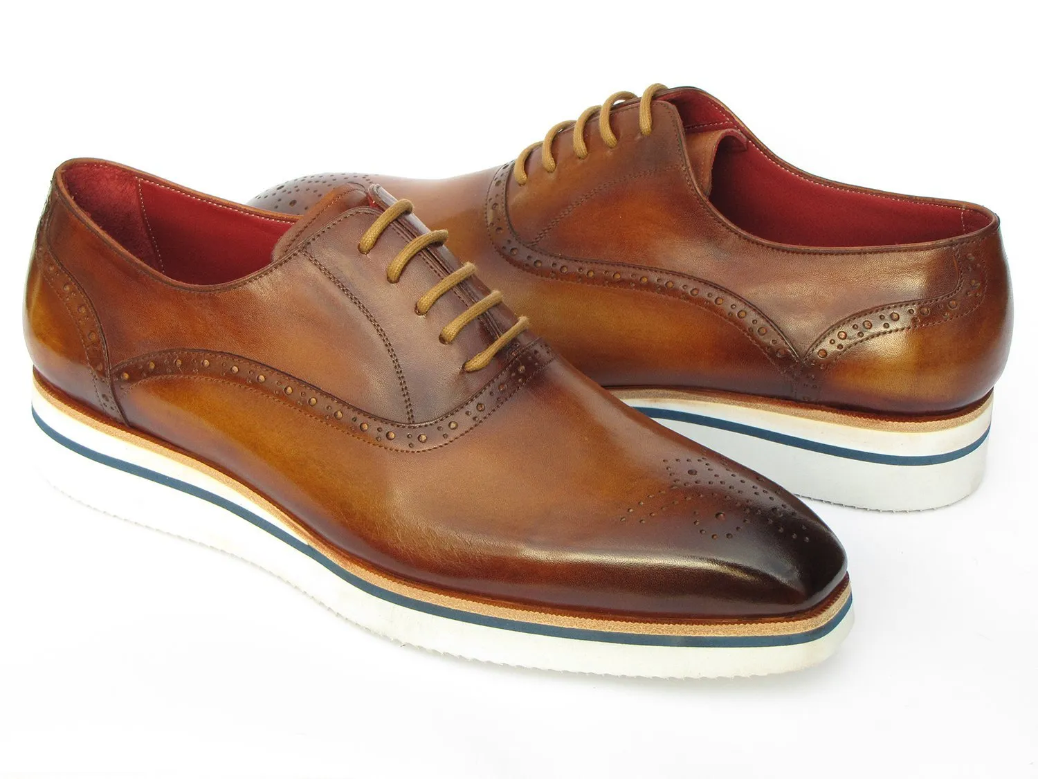 Shoes To Wear Casually Paul Parkman Smart Casual Men's Brown Oxfords (ID#184SNK-BRW)