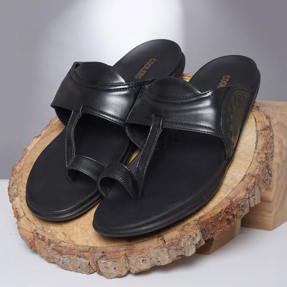 Bahamian Sandals Resort Coolers Casual Black Toe Ring Slippers For Men KENYA-2E By Liberty