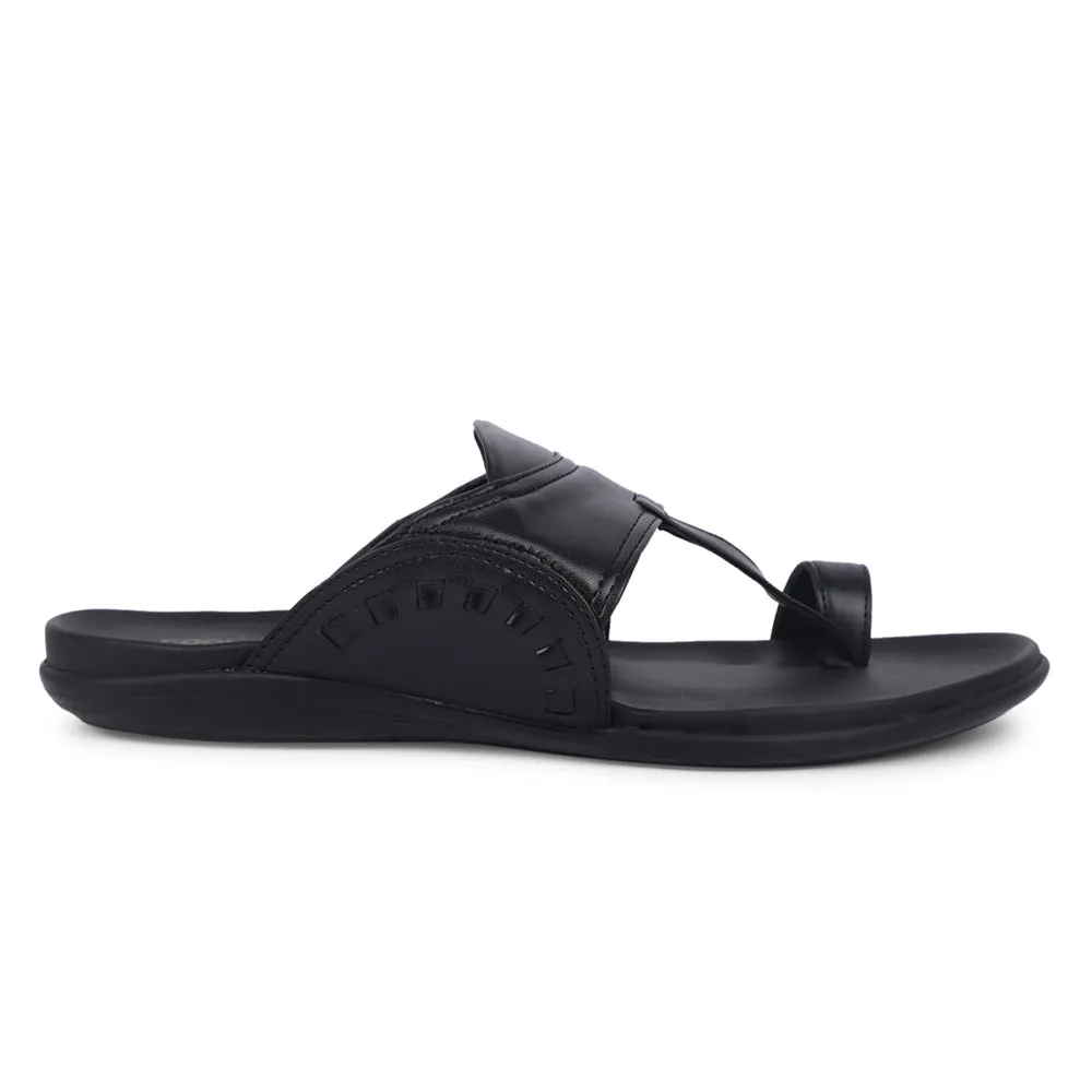 Coolers Casual Black Toe Ring Slippers For Men KENYA-2E By Liberty Uggs Sandals