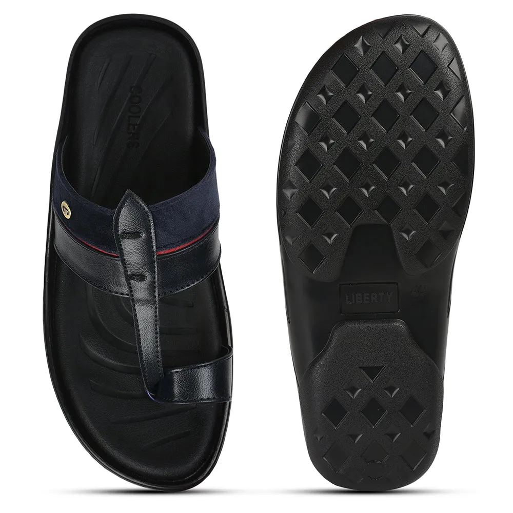 Sandals Crocs Coolers Casual Navy Blue Toe Ring Slipper For Men OLP-6 By Liberty