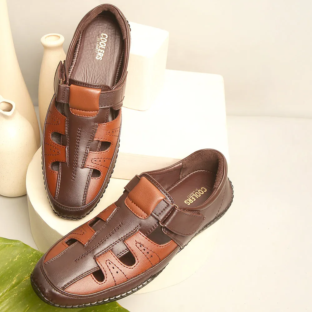 Sandals With Low Wedge Coolers Formal (Brown) Sandals For Men BM-6N By Liberty