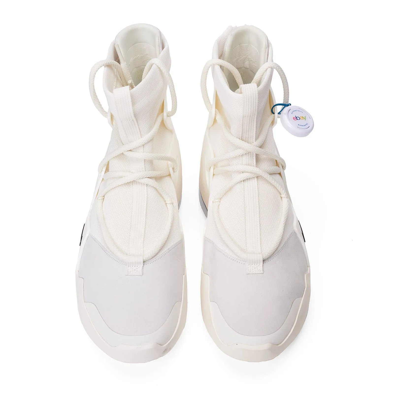 NIKE AIR x FEAR OF GOD 1 'Sail' Canvas-Leather High Top Sneakers Shoes US 10 Asics New York City Marathon Shoes