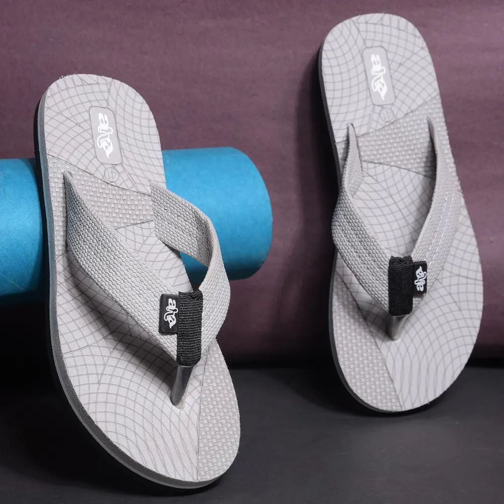 A-HA Casual Grey Flip Flop For Men ORTHO-20 By Liberty Sandals Antiqua